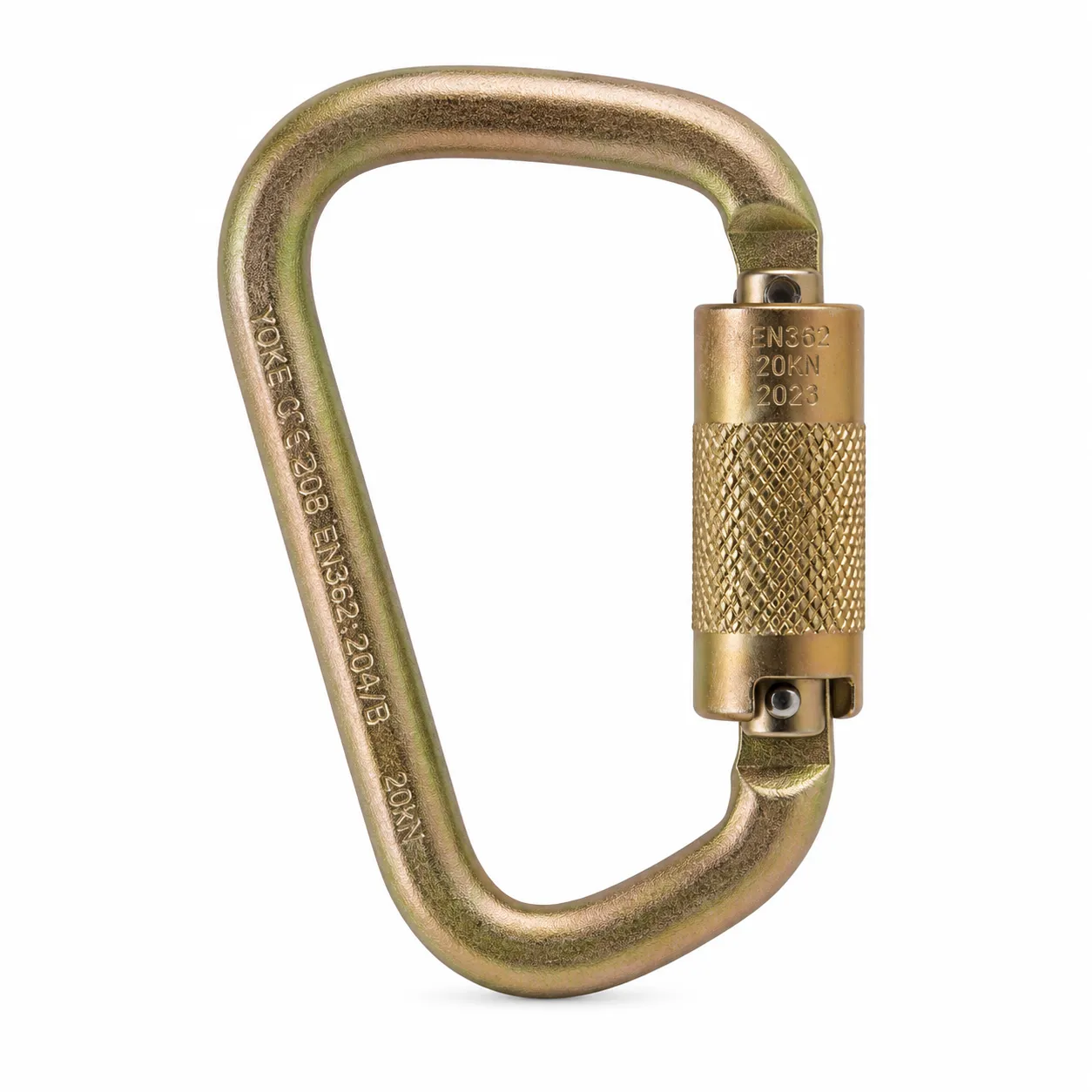 MOSQUETON YOKE EN D CARABINER 45KN EN ACERO DOBLE SEGURO (N- - imagen 1
