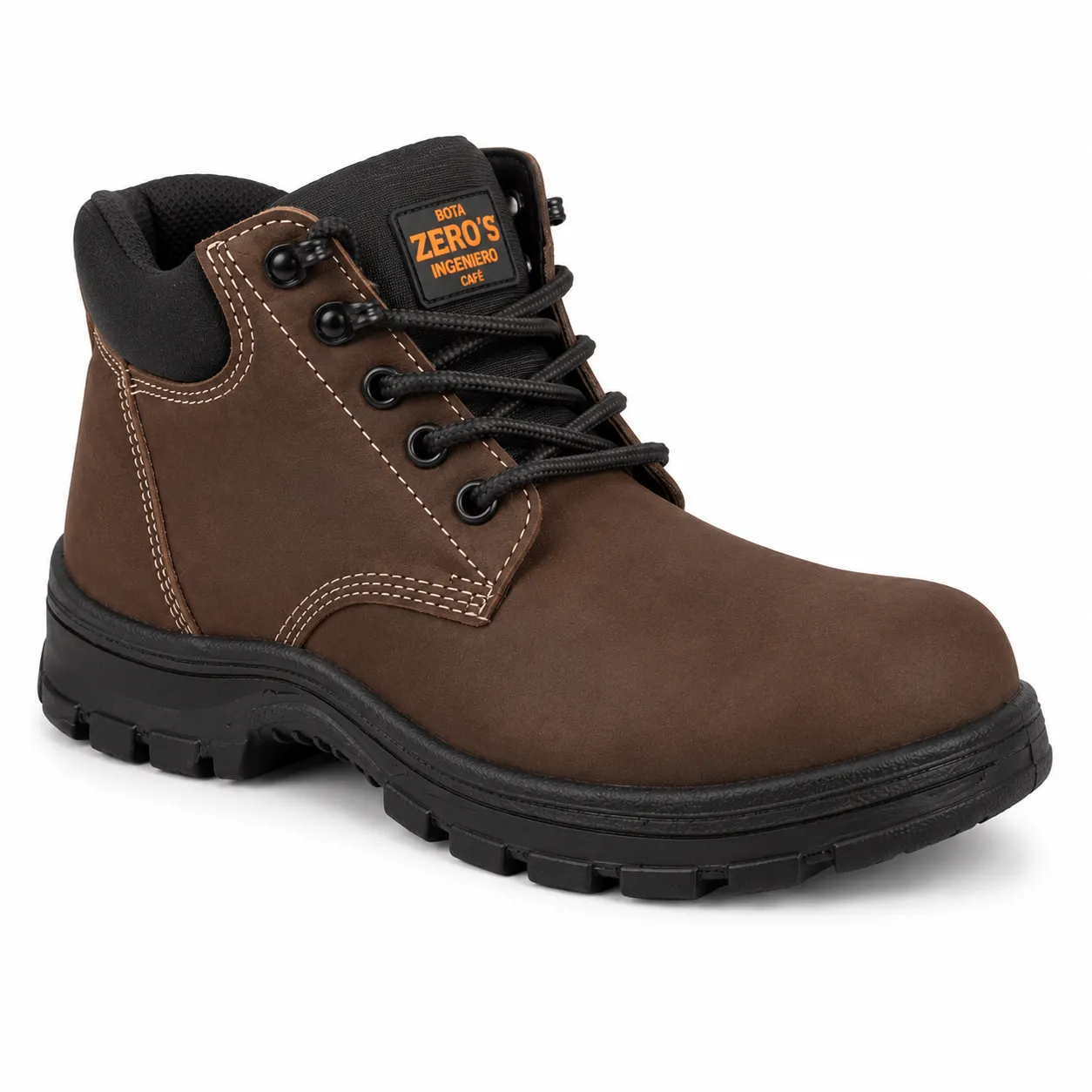 BOTA ZERO´S WORK NOBUCK CAFÉ CUERO C/P - imagen 1