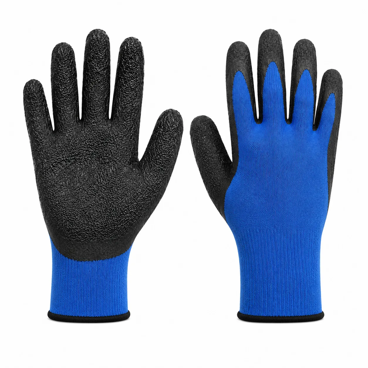 GUANTE i34 POLIESTER ROJO AZUL NARANJA LATEX CORRUGADO NEGRO MASE - imagen 1