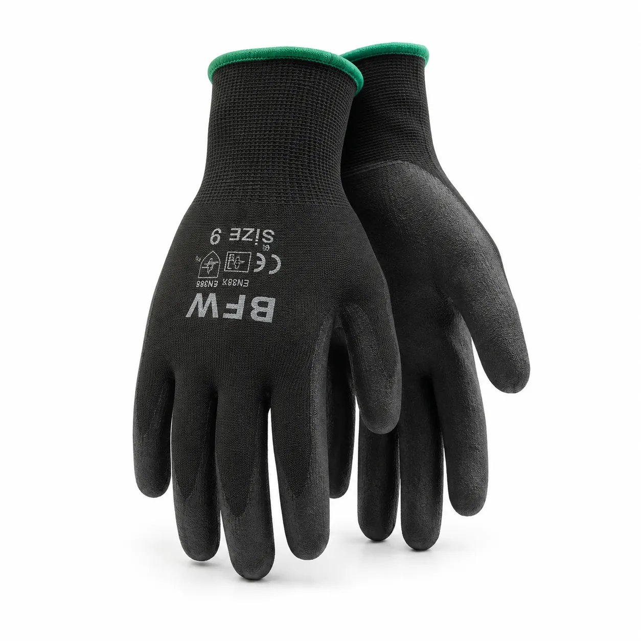 GUANTE i38 POLIESTER NEGRO PU NEGRO MASE - imagen 1