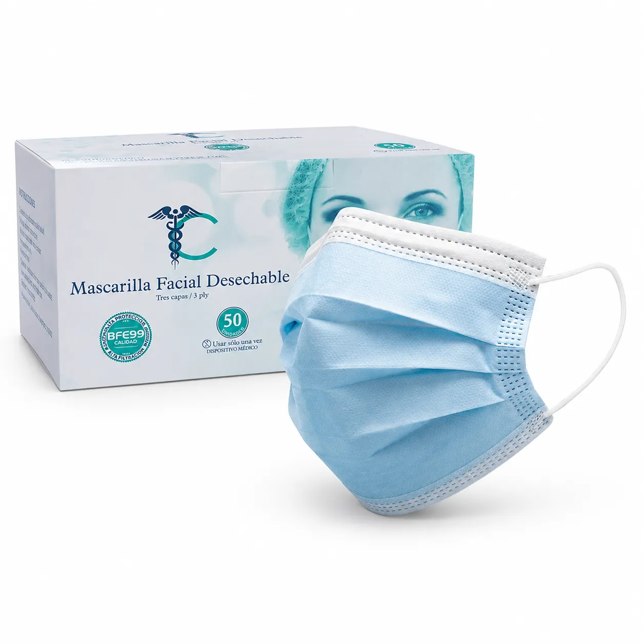 MASCARILLA DESECHABLE POR CAJA - imagen 1